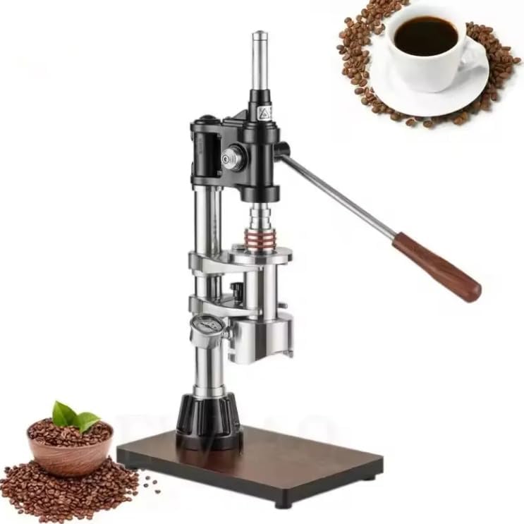 Manueller Hebel Espressokocher mit Manometer - 1 bis 16 Bar einstellbarer Druck - 100 ml Wasserkammer für Espresso - Professionelle Direkthebel Bauweise leicht zerlegbar