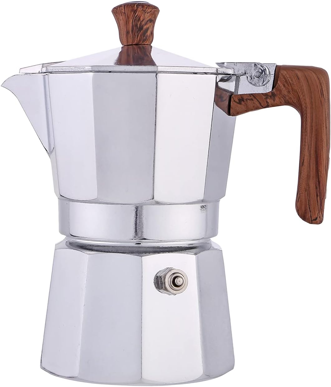 OQHAIR Moka Kaffeemaschine mit Touchscreen - Aluminium Espressokocher für gemahlenen Kaffee - Für bis zu 6 Portionen - Für Zuhause Büro und Party