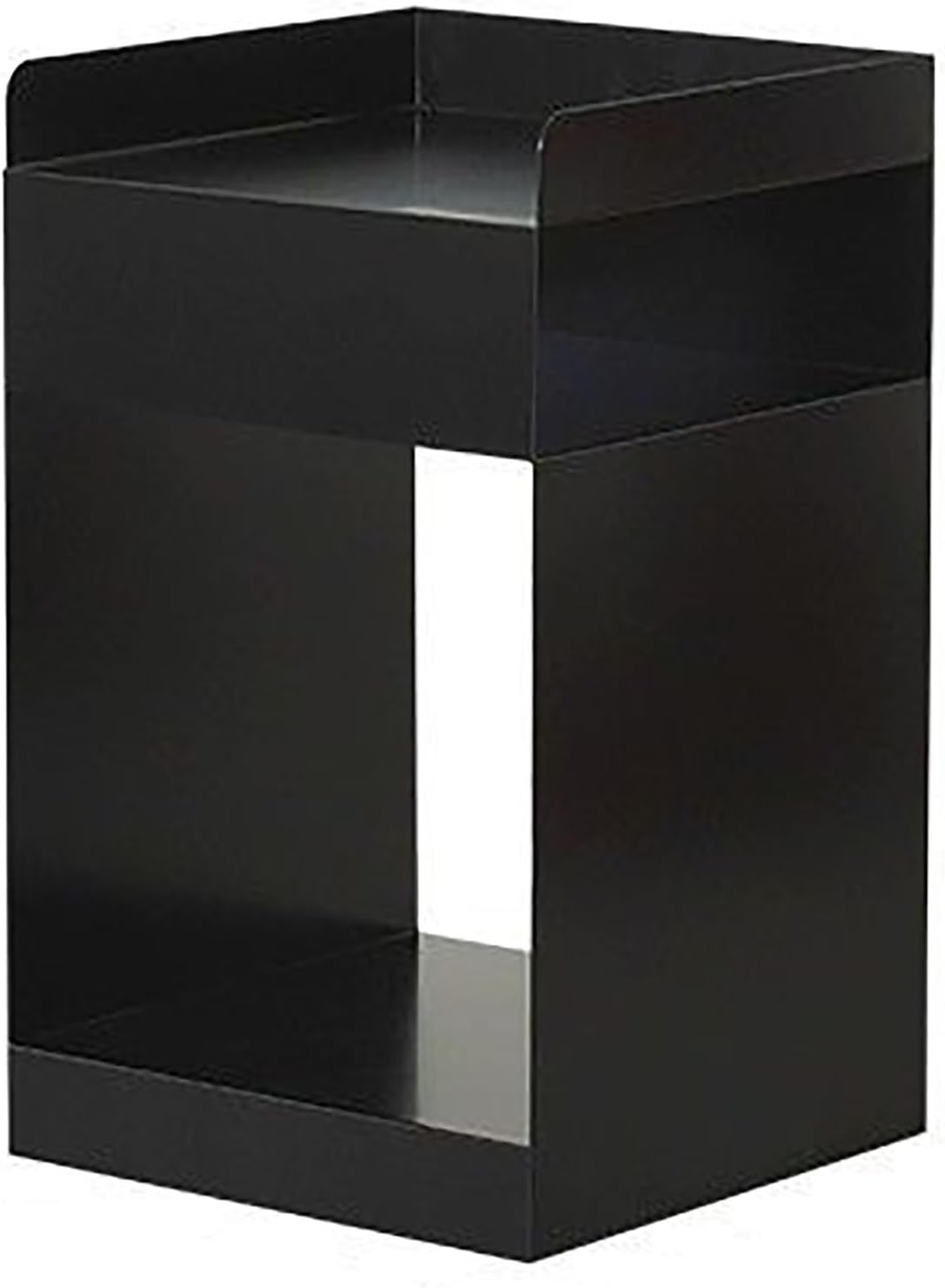 Schmaler Nachttisch aus Metall - Offenes Fach für griffbereite Aufbewahrung - Schwarz im robusten Design - Beistelltisch für Schlaf und Wohnzimmer