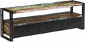 Catherinol TV Lowboard 120 x 30 x 40 cm - Altholz Massiv im modernen Design - kompakter Fernsehtisch und Phonomöbel - rechteckiges TV Board zur Montage