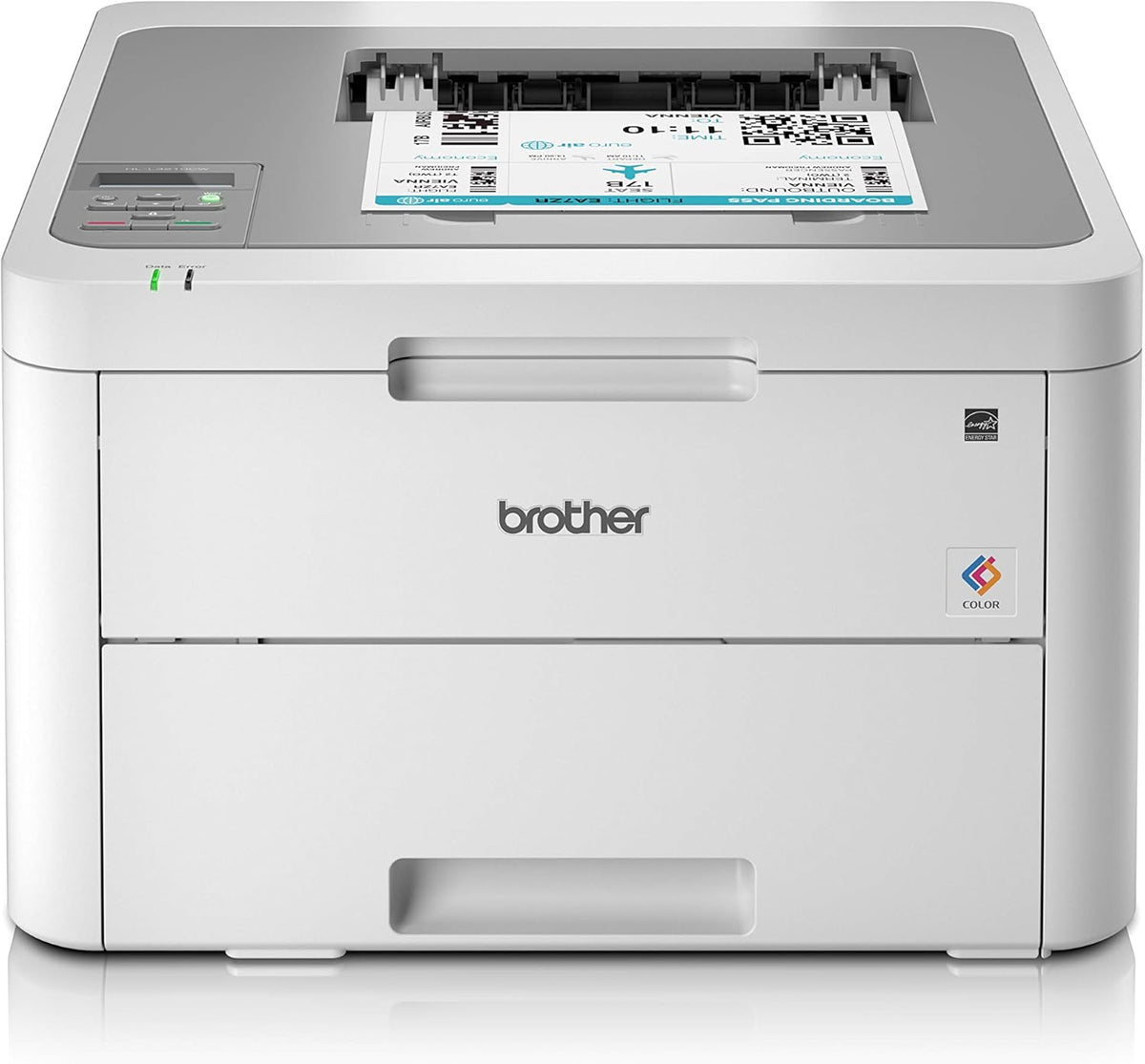 Brother HL L3210CW Farblaserdrucker - Bis zu 18 Seiten pro Minute - WLAN USB und WiFi Direct - Kompakter weißer Drucker für Homeoffice und kleine Büros