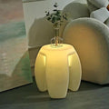 Kabelloser LED Hocker mit Stativ - Weiß mit Fernbedienung und Leuchtfunktion - Dekoratives Sitzmöbel für Innen und Außen - 38 x 40 cm für Garten und Party