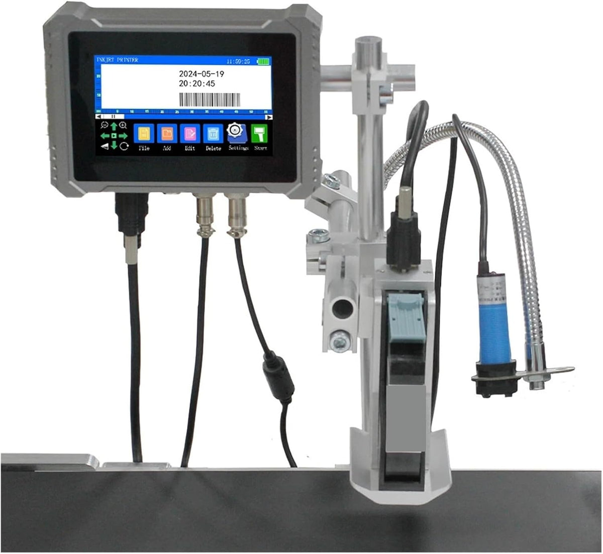 U3 Plus Industrieller Online Tintenstrahldrucker - 25 Komma 4 mm Düse ohne Tinte - Für Text QR Code Barcode Logo und Ablaufdatum - Schnelltrocknender Etikettendrucker