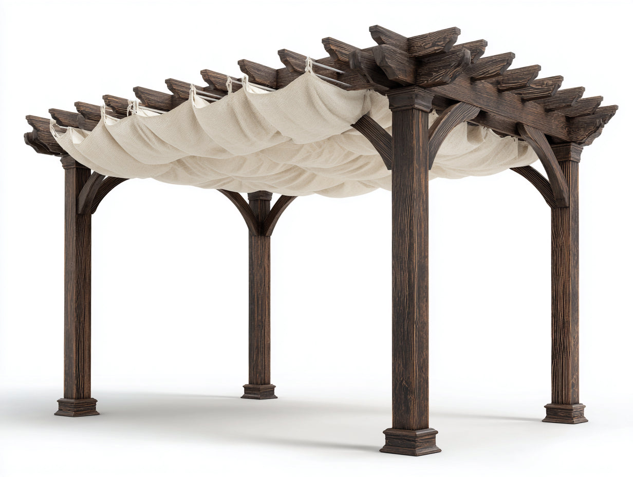 Pavillon Holz 300x300x250 cm - braun-beige - modern für Garten