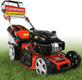 HECHT 5in1 Benzin Rasenmäher - 4,0 kW 5,5 PS mit Elektrostart - 51 cm Schnittbreite und Radantrieb - 65 L Fangkorb mit Mulchfunktion