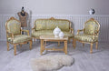 Palazzo Exklusiv Barock Salongarnitur - Braunes Sofa und Sessel - Couchtisch als zentrale Ablage - Klassische Sitzgruppe ohne Montage