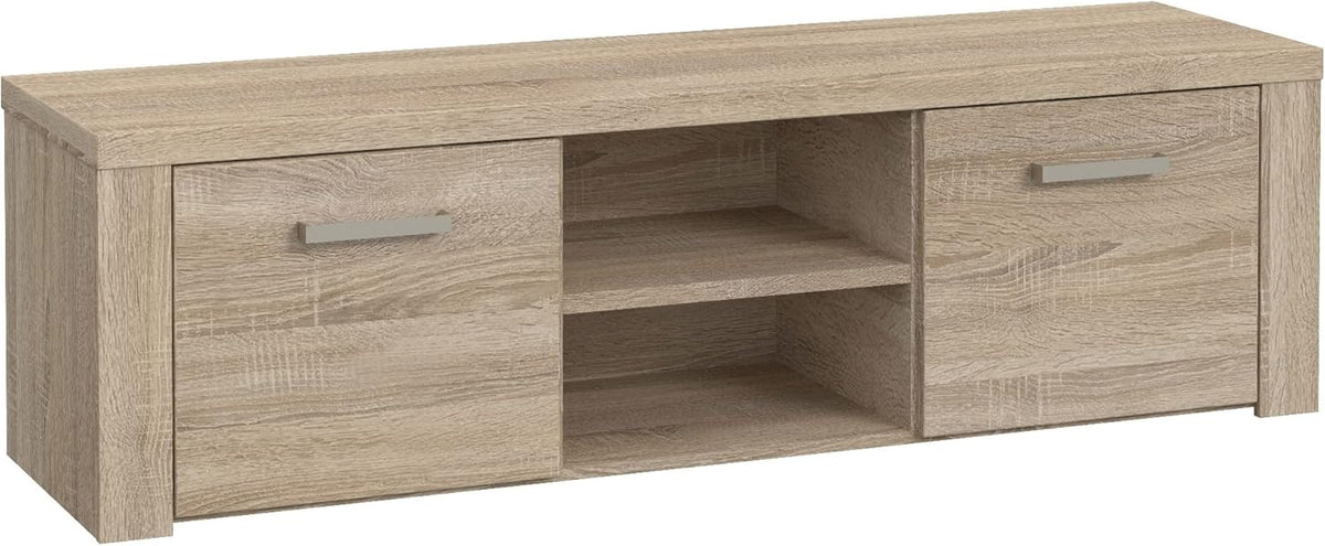 Newroom Cosima one TV Lowboard - Sonoma Eiche mit 151 cm Breite - Moderner Fernsehtisch und TV Board aus Eiche - Für Wohnzimmer Schlafzimmer und Heimbüro