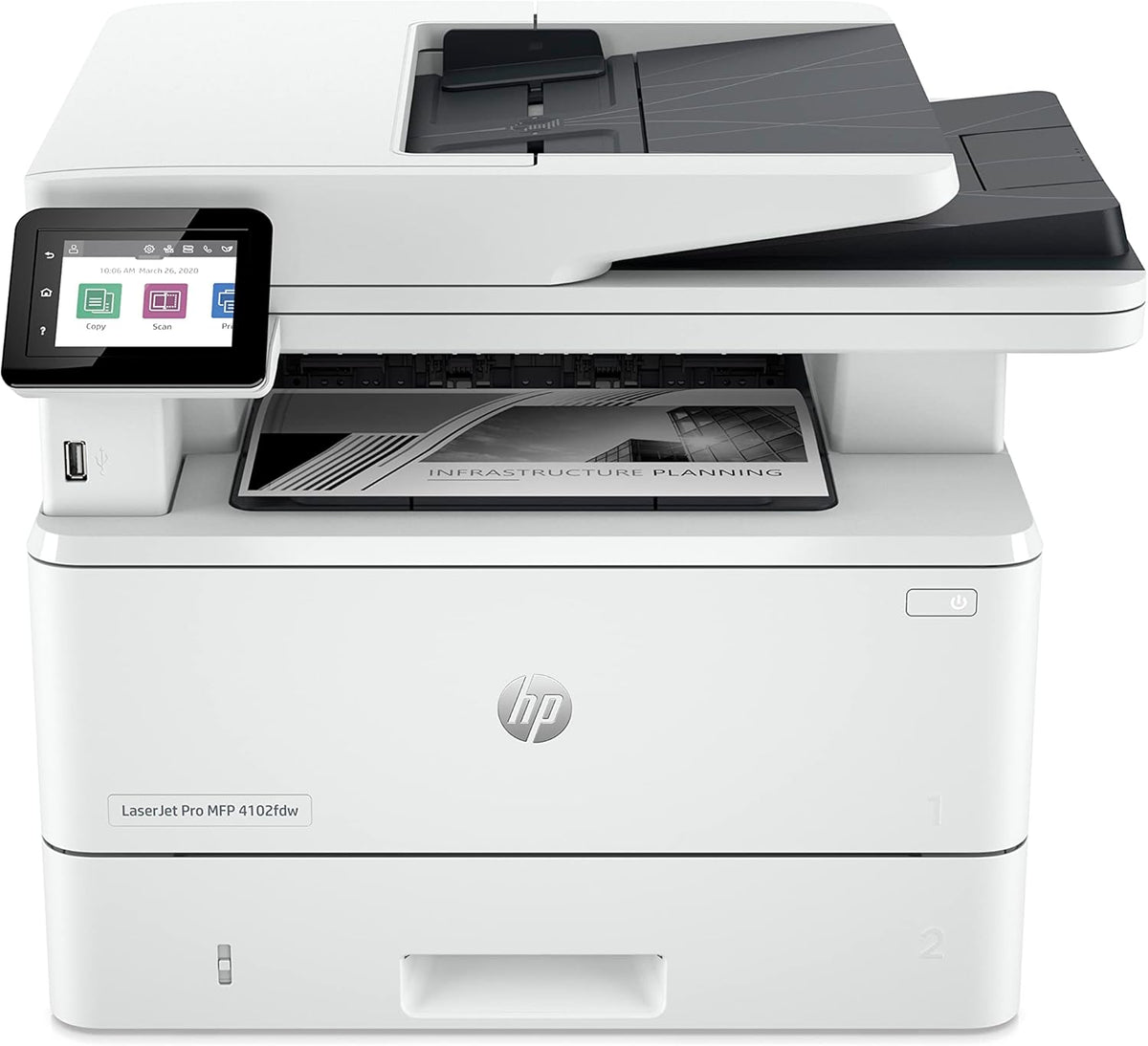 HP LaserJet Pro MFP 4102fdw Monochrom Laserdrucker - Bis zu 40 Seiten pro Minute - WLAN Ethernet USB Fax und automatischer Duplexdruck - Wolf Pro Security fürs Büro