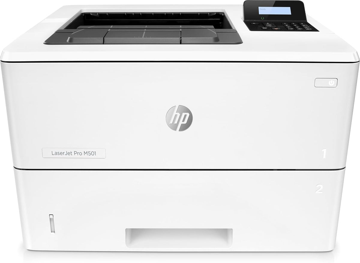 HP LaserJet Pro M501dn Monochrom Laserdrucker - Bis zu 43 Seiten pro Minute - Ethernet und USB Verbindung - Kompakter weißer Bürodrucker für schnelle Dokumente