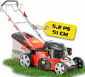 HECHT Benzin Rasenmäher 5 in 1 - 5,2 PS Motor mit Radantrieb und 51 cm Schnittbreite - Mulchfunktion Seitenauswurf und 70 Liter Fangkorb - Für Gärten bis 1500 Quadratmeter