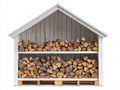 Kaminholzregal-Holz-250x82x218 cm-Weiß-Natur-Rustikales Design