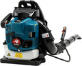 75,6 ccm Benzin Rückenlaubbläser - 2600 Watt 4 Takt Motor mit 498 CFM Luftvolumen - Bis 7000 Umdrehungen pro Minute - Blau für Garten und Flächenreinigung