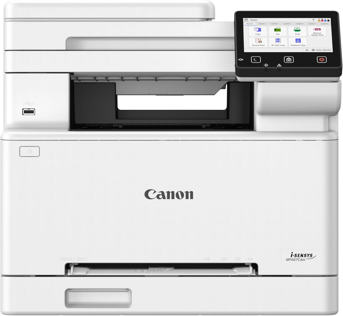 Canon i-SENSYS MF667Cdw - A4 Farblaser Multifunktionsdrucker mit Fax und Touchscreen - WLAN Auto Duplex ADF und Scan to Cloud - Bis 25 Seiten pro Minute
