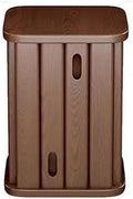 Runde Massivholzhocker im 4er Set - 33,5 x 46 cm in Braun - Stapelbar und platzsparend - Für Küche Wohn und Schlafzimmer