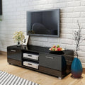 MOONAIRY TV Schrank 120 cm - Hochglanz Schwarz im modernen Design - Fernsehtisch und Phonomöbel für Wohn und Schlafzimmer - 120 x 40,3 x 34,7 cm