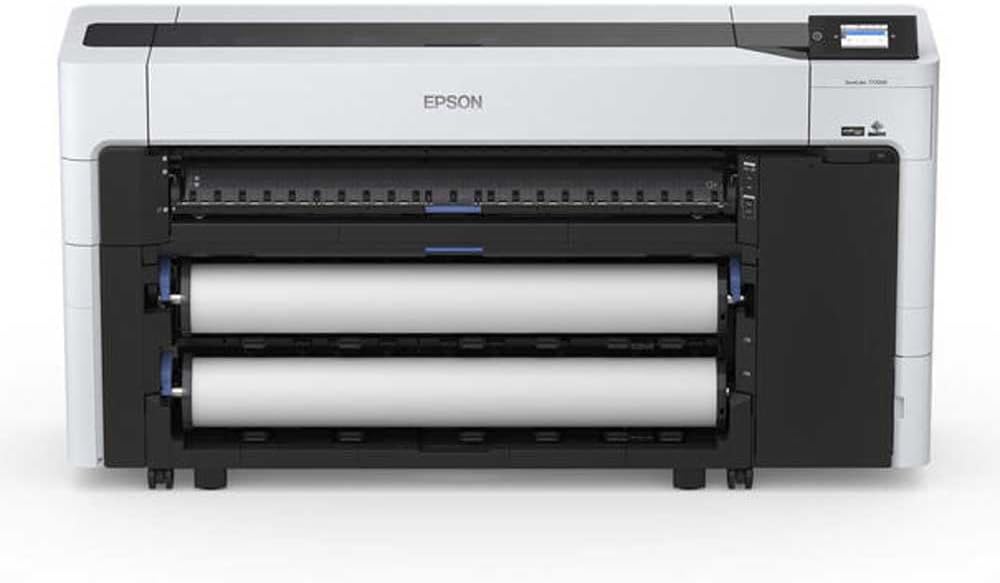 Epson SureColor SC T7700D Großformatdrucker - 44 Zoll mit Doppelrollensystem - Ethernet und USB für professionelle Druckabläufe - Weißer Farbdrucker für technische Anwendungen