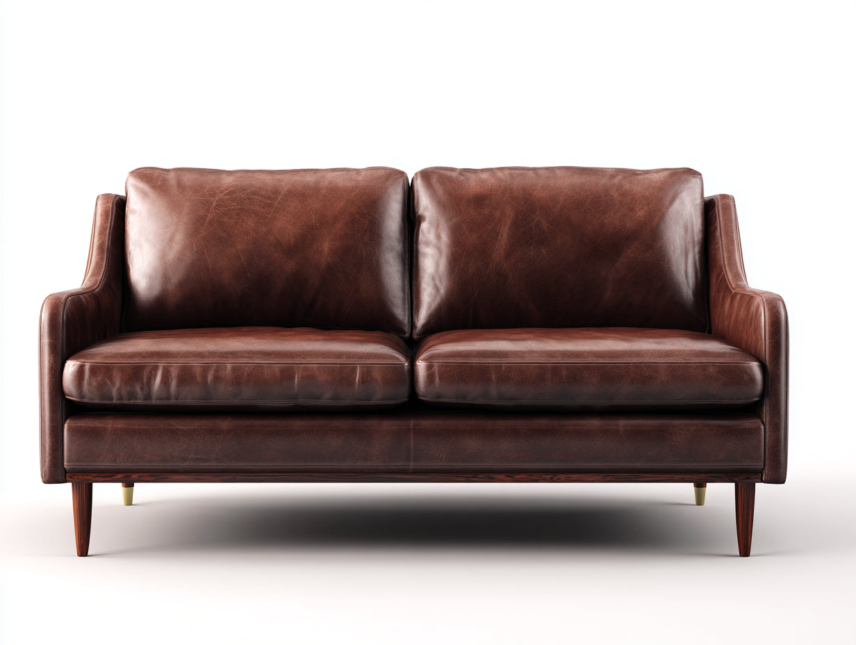 Zweisitzer Sofa - Leder - 188 x 86 x 84 cm - Braun - Modern