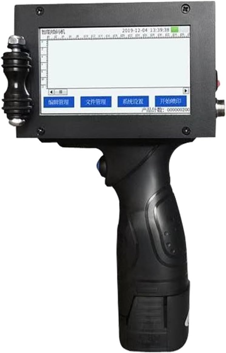Handheld Tintenstrahldrucker 12,7 mm - 600 DPI mit Bluetooth und 24 Sprachen - Schwarz mit 3 Tintenpatronen - Für Barcode Ablaufdatum und Kennzeichnung auf Oberflächen