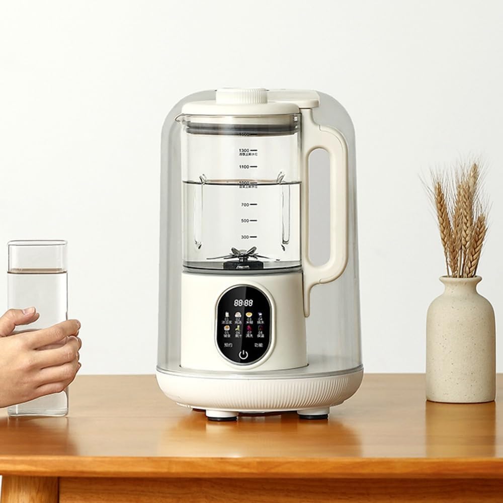 8 in 1 Sojamilchbereiter - 1500 ml Automat für Sojamilch Suppe Smoothies und Saft - Selbstreinigend mit Kochfunktion - Verzögerungsstart für flexible Getränkezubereitung