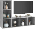 TV Lowboard in Betongrau - 107 x 35 x 37 cm kompakter Fernsehtisch - TV Board und Phonomöbel für Mediengeräte - Moderner Fernsehschrank mit Montage