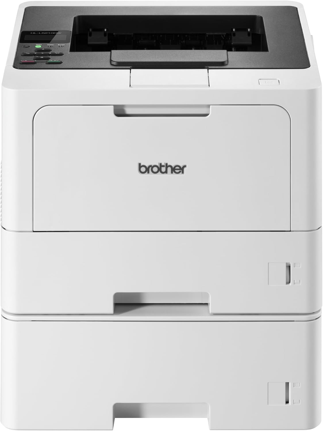 Brother HL L5210DWT Monochrom Laserdrucker - Bis zu 48 Seiten pro Minute - WLAN Netzwerk und automatischer Duplexdruck - Weiß grauer Bürodrucker mit zwei Papierzuführungen