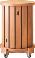 Stapelbare Massivholzhocker im 4er Set - Kirschholzfarben mit Rollen - Platzsparendes Nesting Design - Für Wohn Essbereich und geschützten Balkon