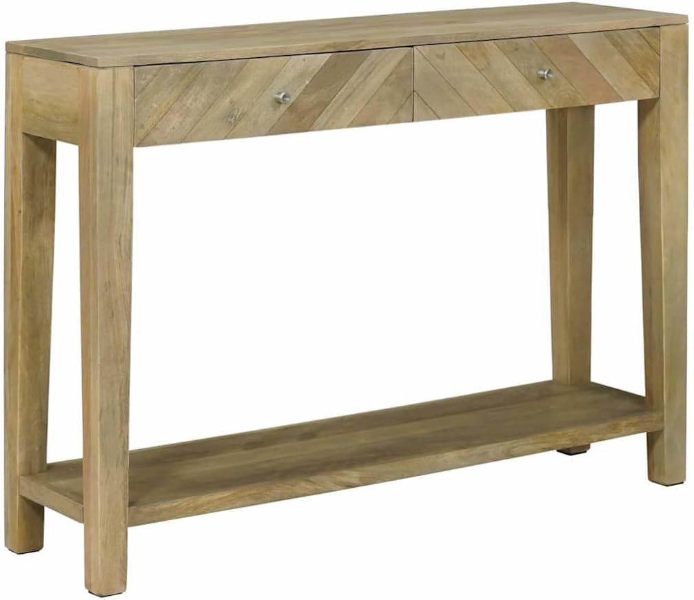 Konsolentisch mit Schubladen - Rechteckiger Beistelltisch mit Stauraum - Naturgrau im modernen Design - 110 x 80 x 30 cm für Flur und Wohnzimmer