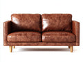 Zweisitzer Sofa - Leder - 176 x 85 x 82 cm - Braun - Modern