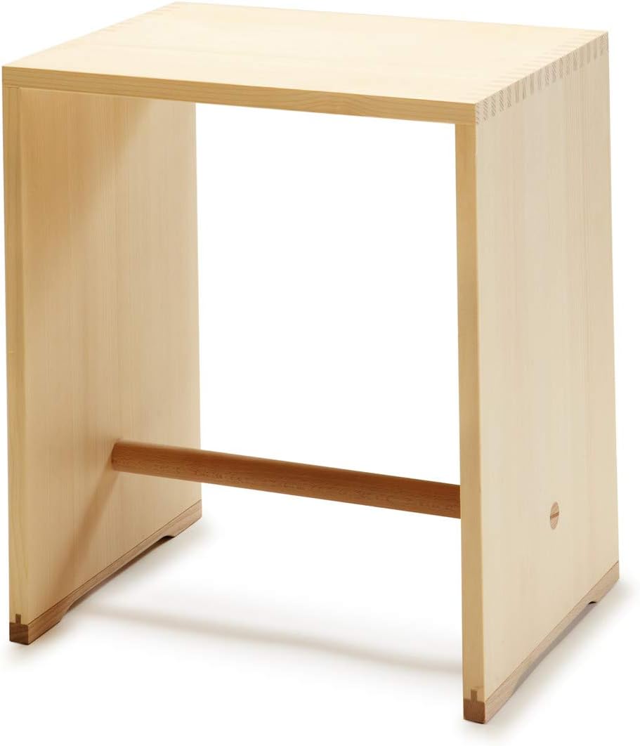 WB Form Ulmer Hocker - Sitzhöhe 44 cm aus Fichte und Buche - Naturholz im klassischen Design - Fertig montierter Holzhocker für verschiedene Wohnbereiche