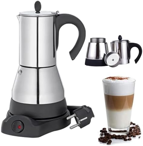 Elektrische Kaffeemaschine mit Warmhaltefunktion - Automatische Temperaturhaltung nach der Zubereitung - Mit Sicherheitsventil - Für Zuhause und Büro ohne Batterien