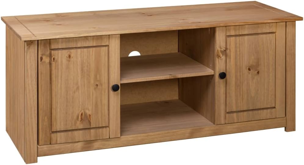 TV Board Fernsehtisch - Braun im eleganten Design - 120 x 40 x 50 cm kompakter TV Schrank - Phonomöbel und Lowboard für Fernseher Mediengeräte und Zubehör