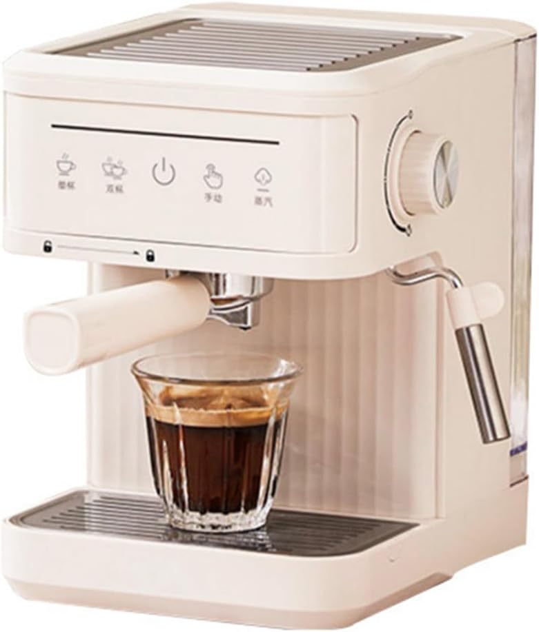 Elektrische Espressomaschine - 15 bis 20 bar Pumpendruck mit Milchaufschäumer - Kompaktes Design für Latte und Cappuccino - Für Zuhause Büro und Barista Anwendung