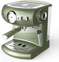 CUNTO TEmkin 19 bar Espressomaschine - 960W mit 1,5 l Wassertank und 220V - Halbautomatische Pumpe mit Druckanzeige - Doppelte Temperaturkontrolle im grünen Retro Design
