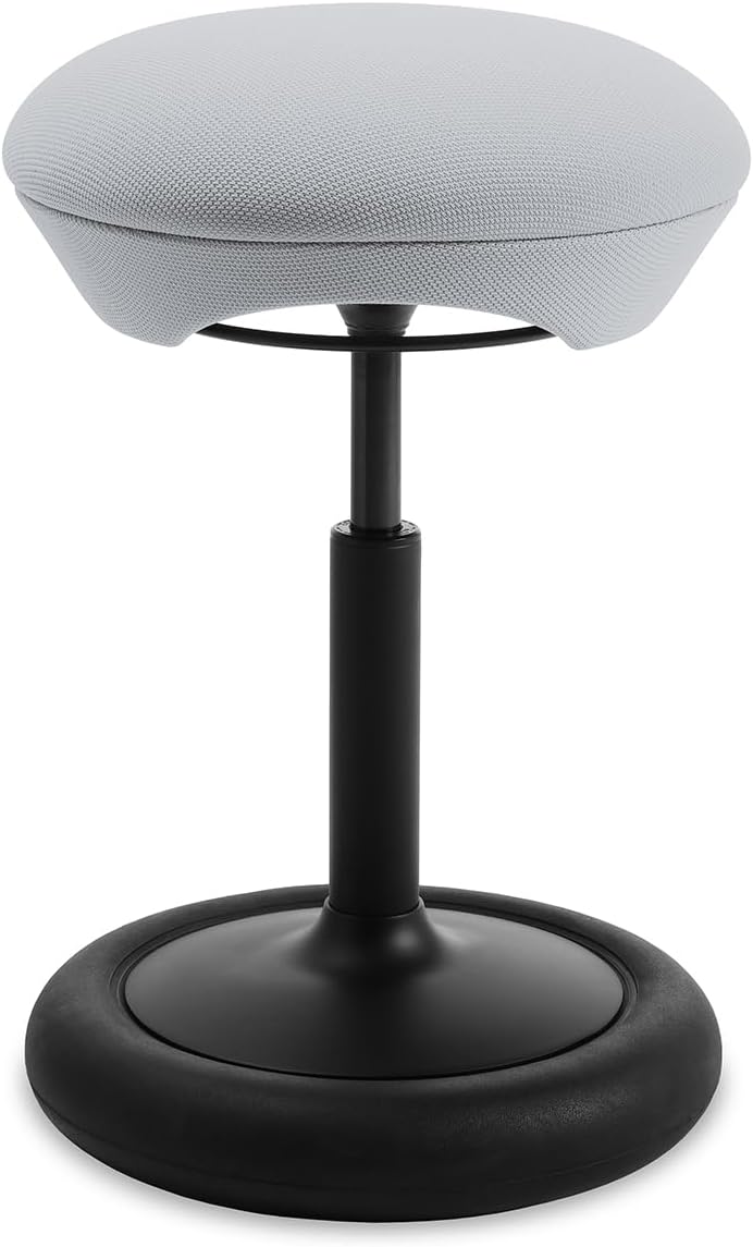 Topstar SITNESS HOP HIGH Sitzhocker - Dreidimensionale Bewegung mit Sitness Technologie - Grau Schwarz mit Aluminiumrahmen - Höhenverstellbar von 54 bis 71 cm