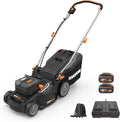 WORX WG737E Nitro Akku Rasenmäher - 40 Volt mit Brushless Motor und 37 cm Schnittbreite - 6 Schnitthöhen von 20 bis 70 mm - Mit 2 x 4 Ah Akkus und Dual Ladegerät