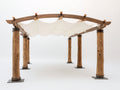 Pavillon Holz 320x260x220 cm - Naturbraun und Creme - geschwungenes Design