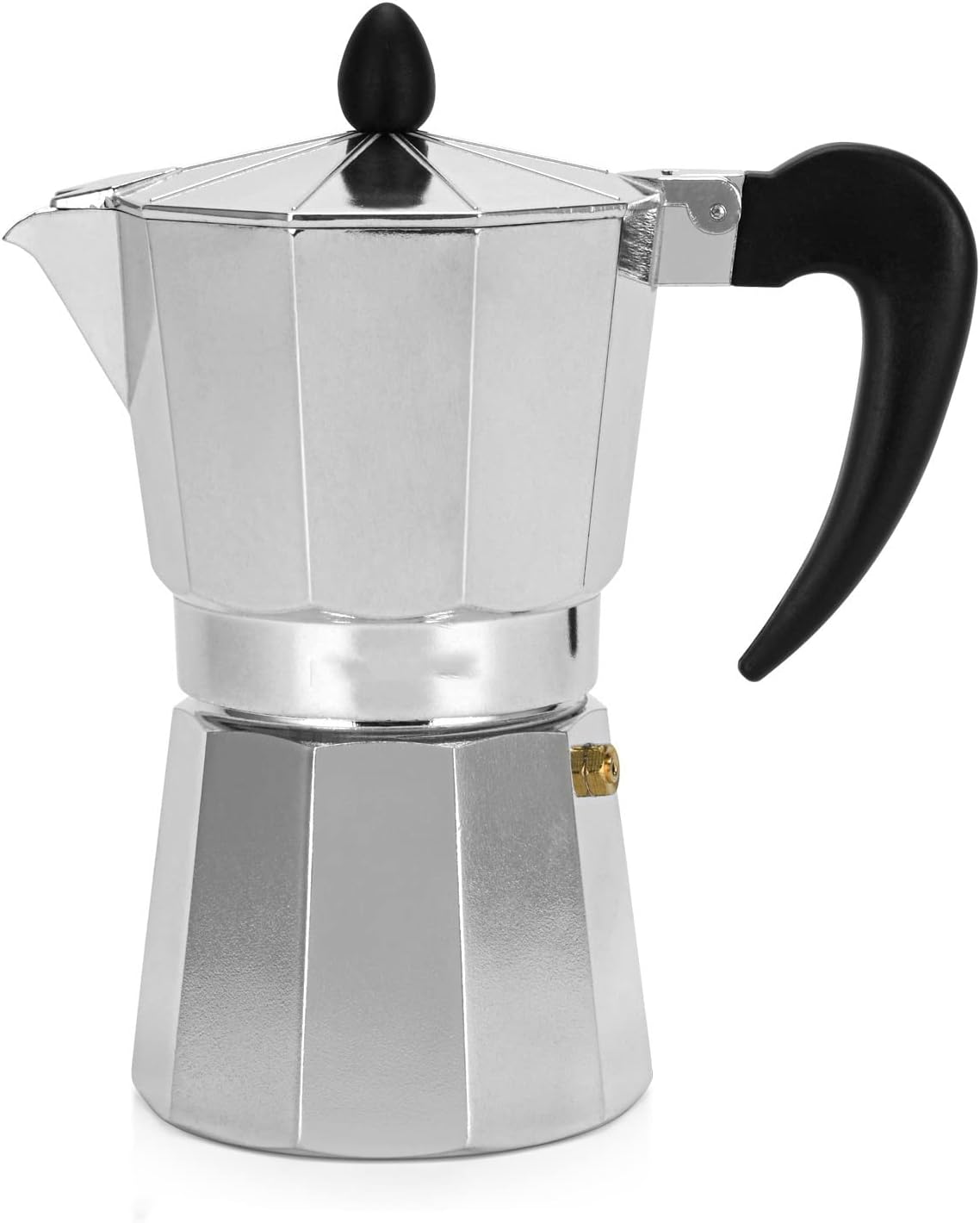 Mokka Espressokocher 450 ml - Aluminium Kaffeekanne in Silber - klassischer Herd Kaffeebereiter - für Mokka Espresso und Latte Grundlage Zuhause Küche