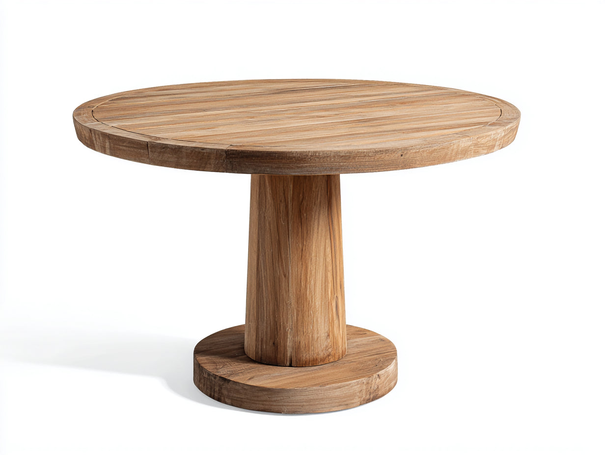 Gartentisch Holz 120x120x75 cm - naturfarben - rundes Gartendesign