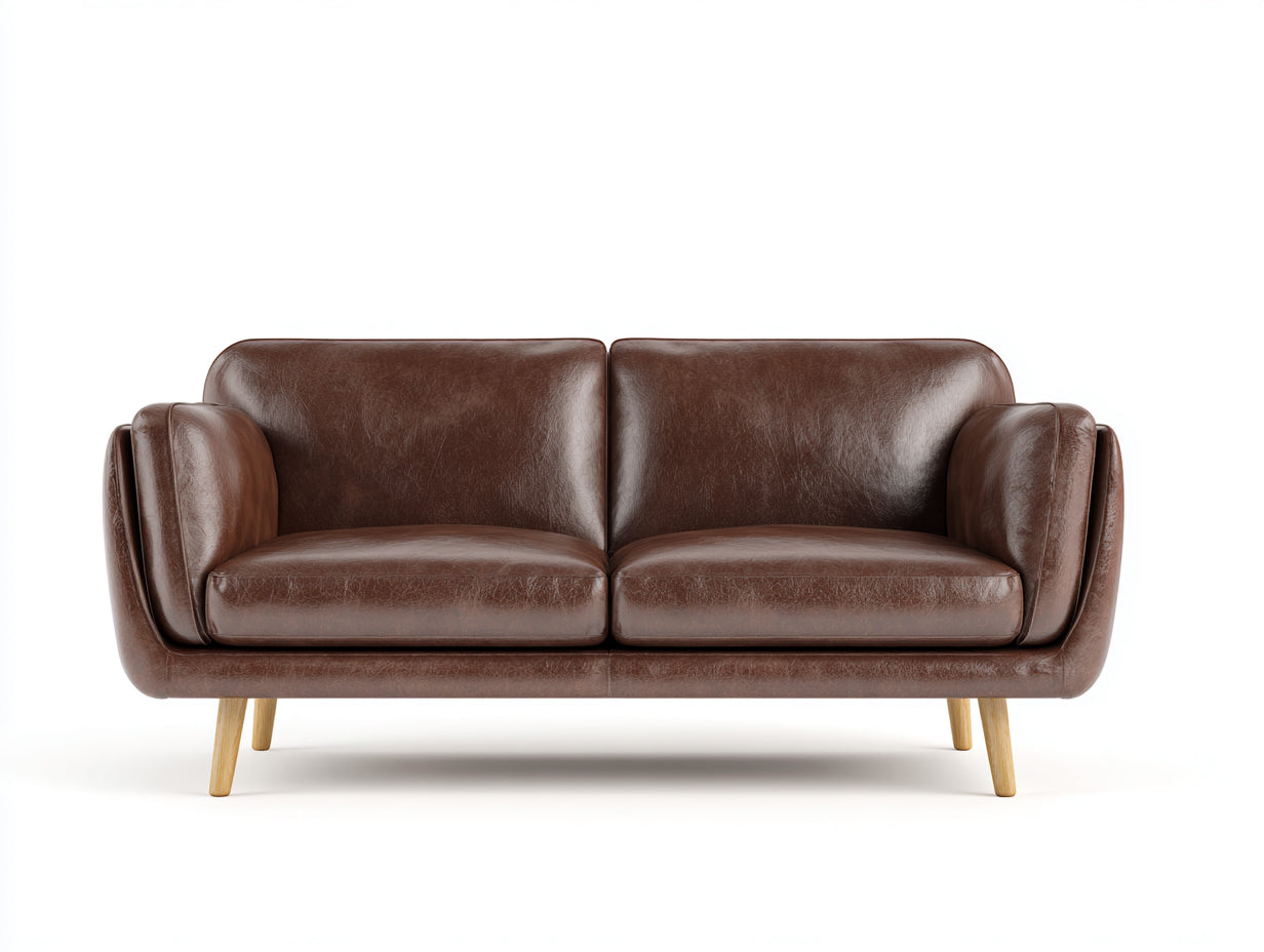 Zweisitzer Sofa - Leder - 172 x 83 x 80 cm - Braun - Modern