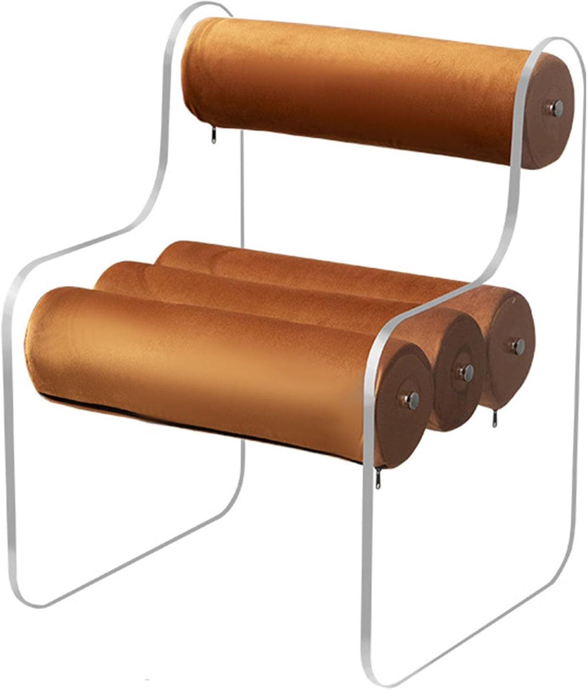 Schuhwechselhocker mit Rückenlehne - Orange mit einfarbigem Bezug - Bequemer Sitz mit 45 cm Sitzhöhe - Für Eingang Schlaf und Wohnzimmer