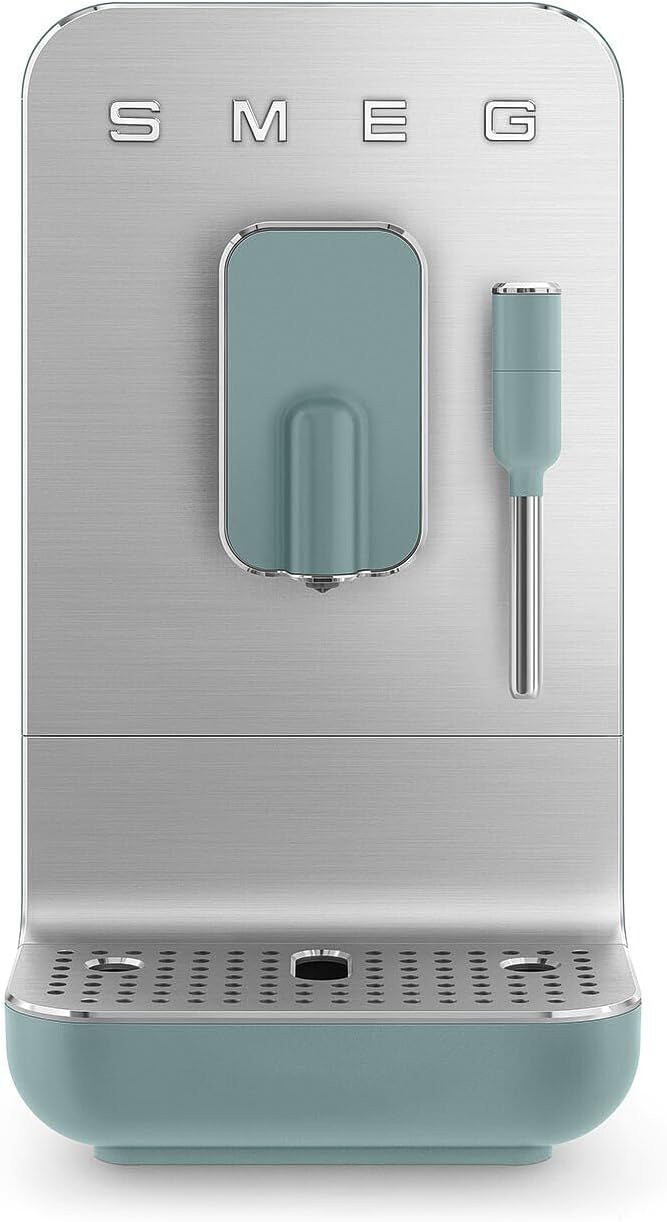 Smeg BCC02EGMEU Kaffeevollautomat - 1,4 L Wassertank mit abnehmbarem Behälter - Bean to Cup Espressomaschine für frischen Kaffee - Smaragdgrün für kompakte Küchen