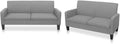 Sofagarnitur 2-teilig - Hellgrauer Stoff im modernen Design - Komfortables Couch Set für die Inneneinrichtung - Hauptelement 180 x 76 x 65 cm