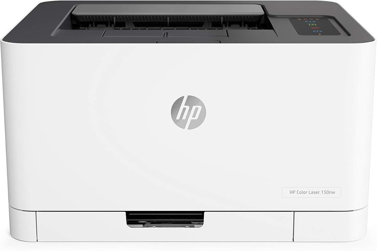 HP Color Laser 150nw - Kompakter Farblaserdrucker in Weiß Grau - WLAN Ethernet und USB für flexible Verbindungen - Bis 18 Seiten pro Minute
