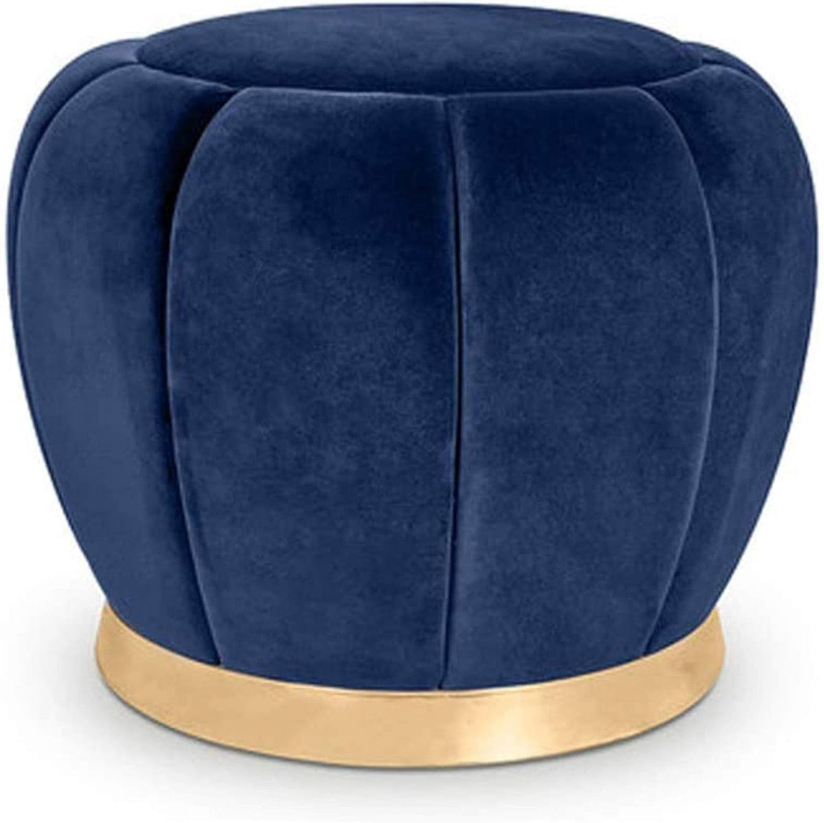 Gepolsterter Fußhocker mit Stauraum - Blau im modernen minimalistischen Design - Kompakte Ottomane für zusätzliche Ordnung - Für Wohn Schlaf und Ankleidebereich