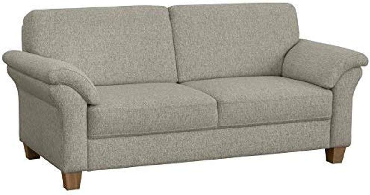 CAVADORE Byrum Sofa 3 Sitzer - 186 x 88 x 87 cm mit Federkern - Naturfarben in Weiß Beige - Große Landhaus Couch für das Wohnzimmer