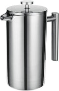 French Press Kaffeebereiter 600 ml - Doppelwandiger isolierter Kaffeekocher aus Metall - Für Kaffee und Tee - Edelstahl Presskanne für Zuhause Büro und unterwegs