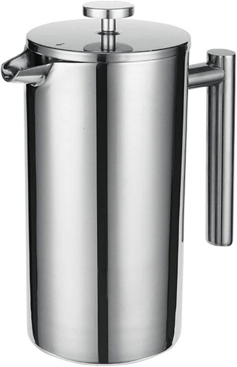 French Press Kaffeebereiter 600 ml - Doppelwandiger isolierter Kaffeekocher aus Metall - Für Kaffee und Tee - Edelstahl Presskanne für Zuhause Büro und unterwegs