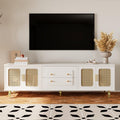 TV Lowboard 175 x 38 x 55,5 cm - 4 Türen und 2 Schubladen für viel Stauraum - Weiß im modernen Stil - Fernsehtisch für Wohnzimmer und Esszimmer