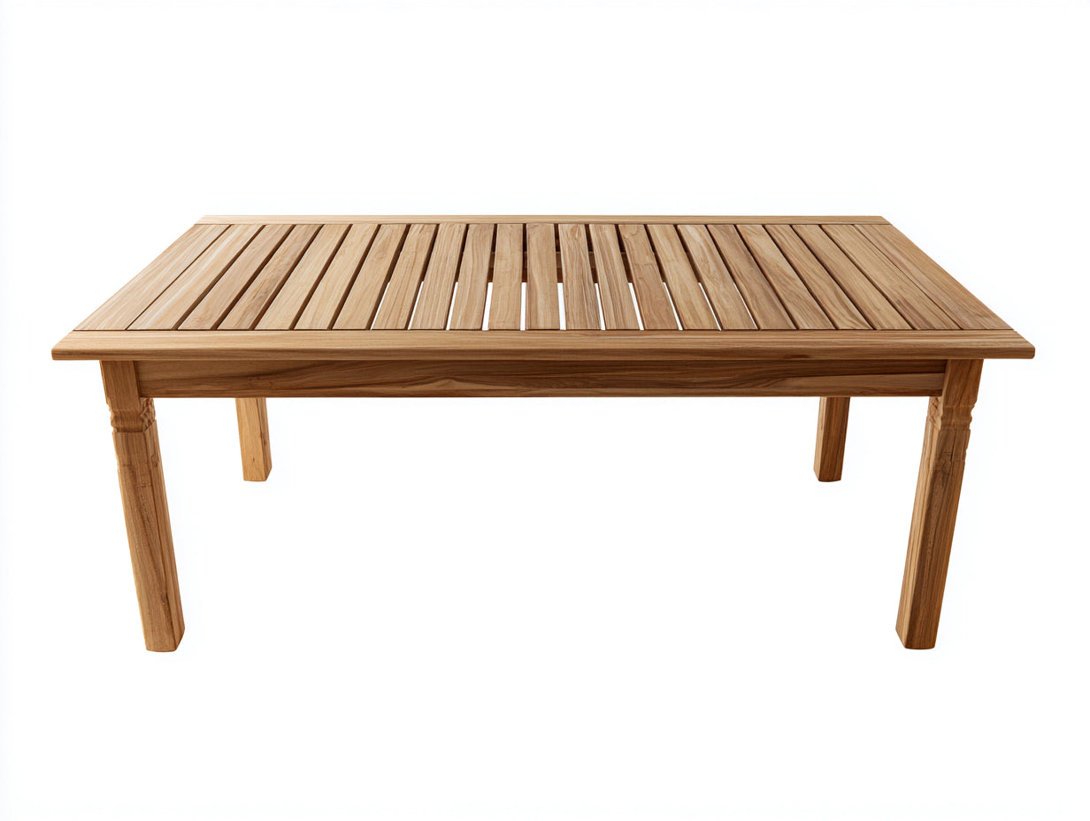 Gartentisch 180x90x76 cm - Massivholz Braun - rechteckig im Landhausstil