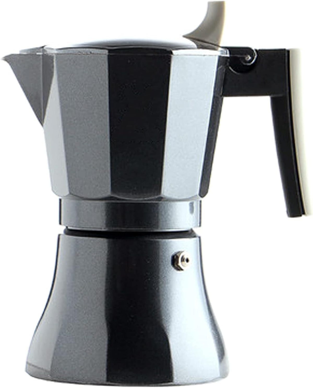 OQHAIR Aluminium Espressokocher 1000 W - Elektrische Moka Kaffeemaschine für gemahlenen Kaffee - Für Cappuccino und Latte Macchiato - Schwarz für Zuhause und Büro